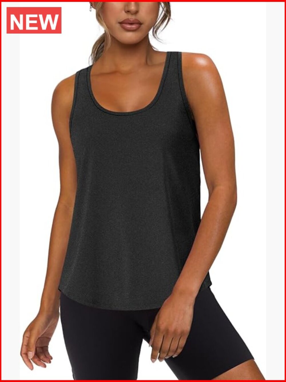 Women's Sleeveless Scoop Neck Racerback Tank Top for Gym Yoga Running